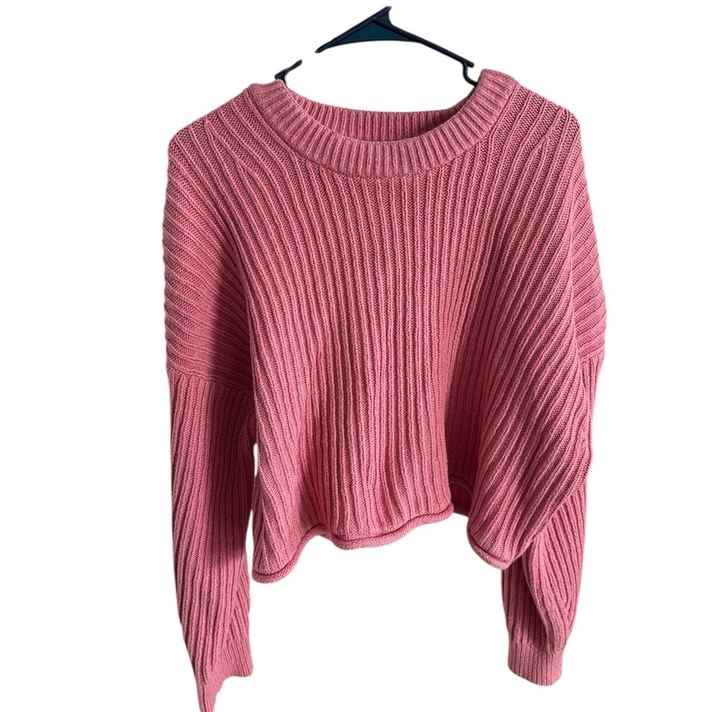 A.L.C. Cashmere blend crop swetaer-pink knit- Size XL - Picture 3 of 6